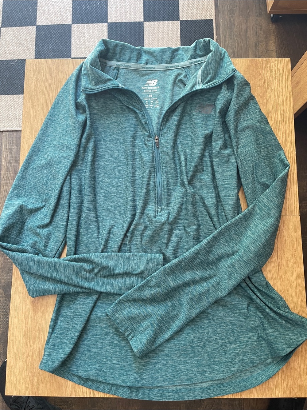 New Balance Women's Teal Quarter-Zip Long Sleeve Pullover